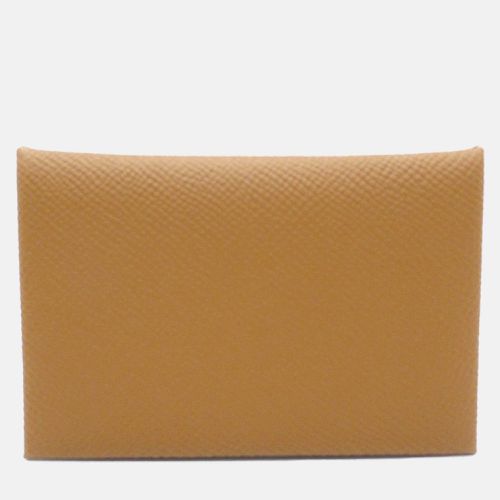 Leather Calvi Leather Card Case - Hermes - Modalova