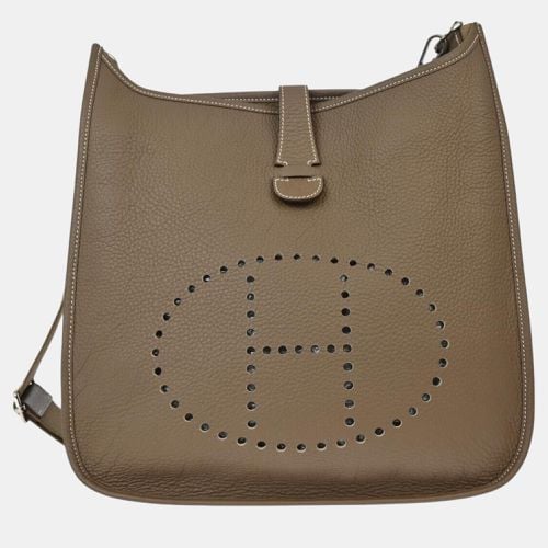 Etoupe Taurillon Clemence Evelyne 3 Gm Shoulder Bag - Hermes - Modalova