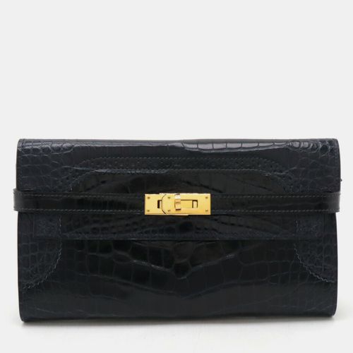 Leather Alligator Kelly Long Bifold Wallet - Hermes - Modalova