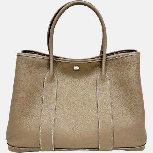 Beige Leather Garden Party PM Handbag - Hermes - Modalova