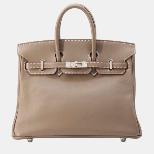 Etoupe Swift Leather Birkin 25 Tote Bag - Hermes - Modalova