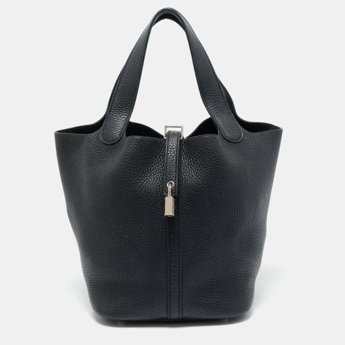 Hermès Noir Taurillon Clemence Leather Picotin Lock 22 Bag - Hermes - Modalova