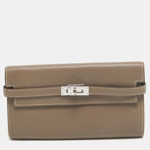 Taupe Chevre Leather Kelly Classic Wallet - Hermes - Modalova