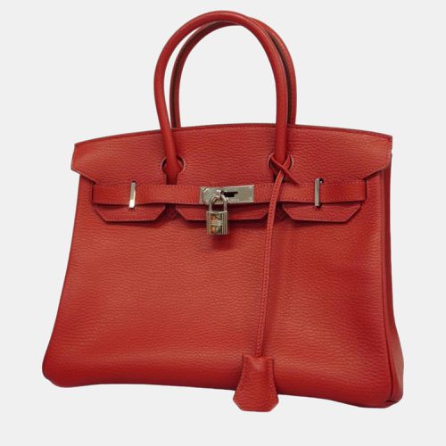 Rouge Vif Ardennes Birkin Engraved Handbag - Hermes - Modalova