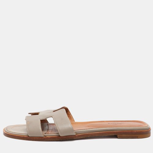 Leather Oran Flat Slides Size 40 - Hermes - Modalova