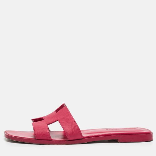 Hermès Leather Oran Flat Slide Sandals Size 38 - Hermes - Modalova