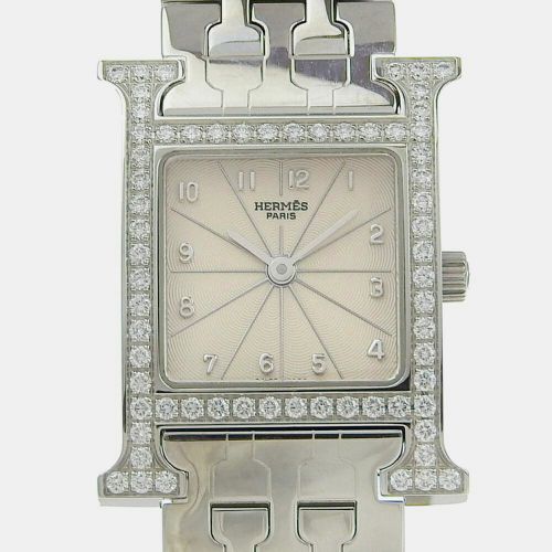 Stainless Steel Heure H Quartz Women's Wristwatch 21 mm - Hermes - Modalova