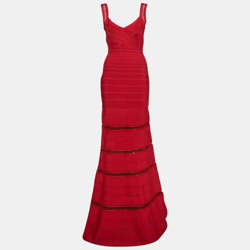 Lipstick Bandage Knit Sleeveless Rilla Maxi Dress M - Herve Leger - Modalova