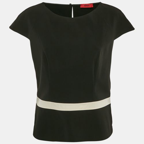 Crepe Contrast Trim Cotine Top L - Hugo Boss - Modalova