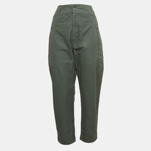 Suede Trim Cotton Tapered Trousers M - Isabel Marant - Modalova