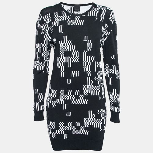 Monochrome Pixel Intarsia Knit Glitch Sweater Dress XS - Josh Goot - Modalova