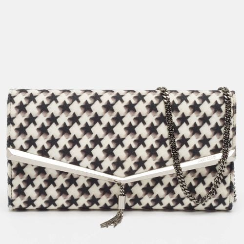 White Star Print Wool Elish Chain Clutch - Jimmy Choo - Modalova