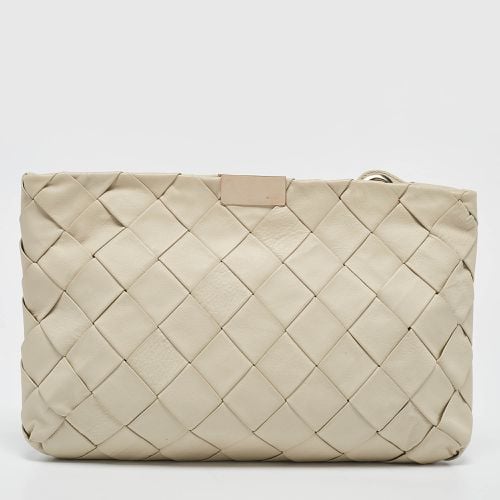 White Leather Woven Zulu Clutch - Jimmy Choo - Modalova