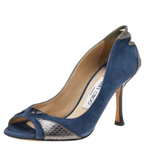 Suede and Snakeskin Peep Toe Pumps Size 36.5 - Jimmy Choo - Modalova