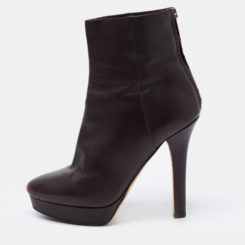 Dark Leather Magic Platform Ankle Booties Size 38 - Jimmy Choo - Modalova