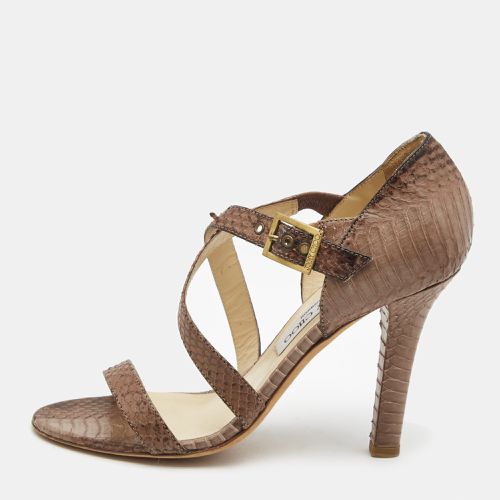 Choo Watersnake Cross Strap Block Heel Sandals Size 39 - Jimmy Choo - Modalova