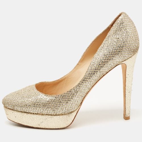 Silver/ Lurex Fabric Alex Platform Pumps Size 39 - Jimmy Choo - Modalova