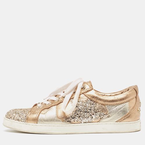 Leather and Glitter Low Top Sneakers Size 39 - Jimmy Choo - Modalova