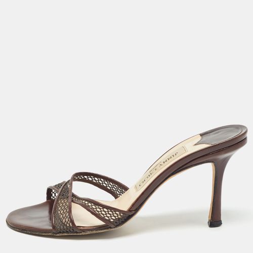 Leather Mesh and Leather Slide Sandals Size 36.5 - Jimmy Choo - Modalova