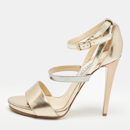 Silver Leather Ankle Strap Sandals Size 41 - Jimmy Choo - Modalova