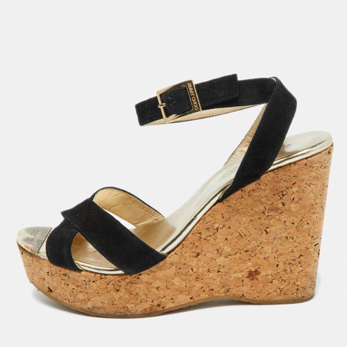 Suede Cork Wedge Ankle Strap Sandals Size 38 - Jimmy Choo - Modalova