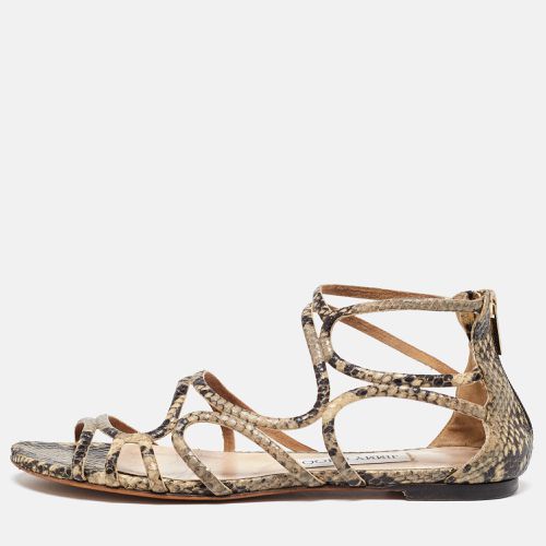 Brown/ Snakeskin Sutri Flat Sandals Size 37 - Jimmy Choo - Modalova