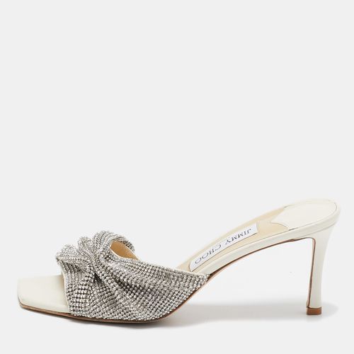 Crystal Embellished Leather Naria Slide Sandals Size 38 - Jimmy Choo - Modalova