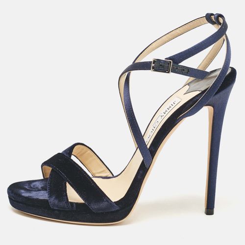 Satin and Velvet Lola Ankle Strap Sandals Size 40 - Jimmy Choo - Modalova