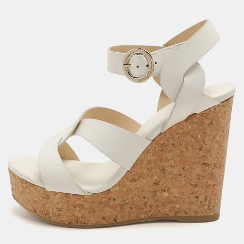 Leather Wedge Cork Platform Sandals Size 38.5 - Jimmy Choo - Modalova