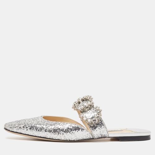 Glitter Crystal Embellished Flat Mules Size 40 - Jimmy Choo - Modalova