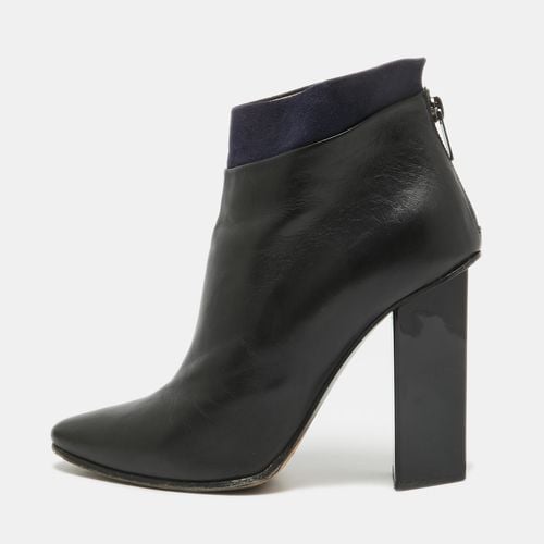 Navy Blue Leather and Suede Ankle Length Boots Size 38.5 - Jimmy Choo - Modalova