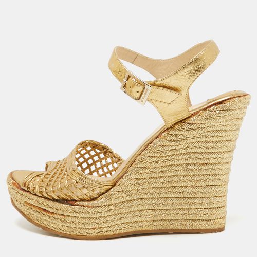 Leather Platform Wedge Ankle Strap Sandals Size 39.5 - Jimmy Choo - Modalova