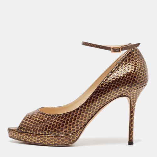 Python Leather Peep Toe Pumps Size 39.5 - Jimmy Choo - Modalova