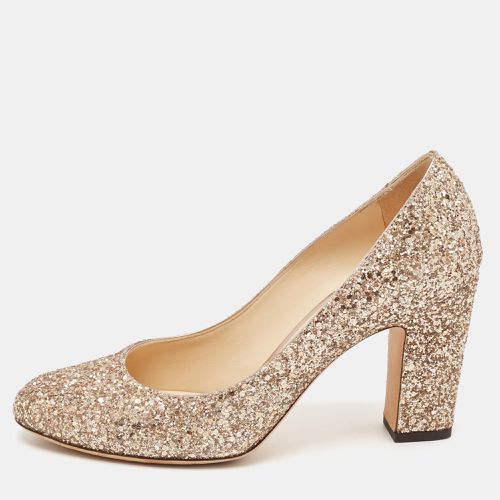 Gold Glitter Billie Block Heel Pumps Size 37 - Jimmy Choo - Modalova