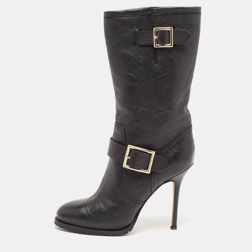 Leather Buckle Mid Calf Boots Size 37.5 - Jimmy Choo - Modalova