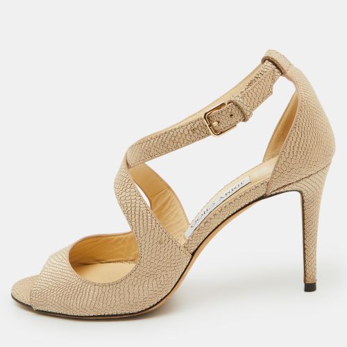 Textured Leather Emily Cross Strap Sandals Size 39 - Jimmy Choo - Modalova