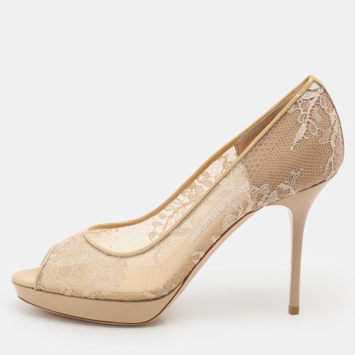 Lace Luna Peep Toe Pumps Size 36.5 - Jimmy Choo - Modalova