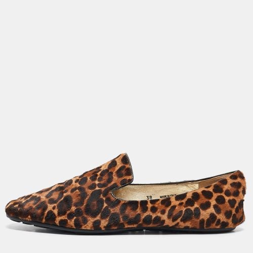 Leopard Calf Hair Wheel Smoking Slippers Size 38 - Jimmy Choo - Modalova