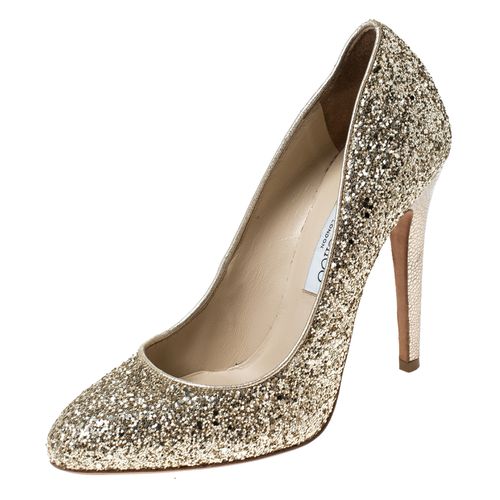 Metallic Glitter Victoria Pumps Size 38.5 - Jimmy Choo - Modalova