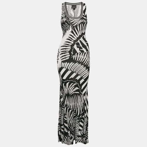 White Printed Jersey Sleeveless Maxi Dress S - Just Cavalli - Modalova