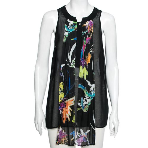 Crepe Pleated Front Tie Detail Sleeveless Top M - Just Cavalli - Modalova