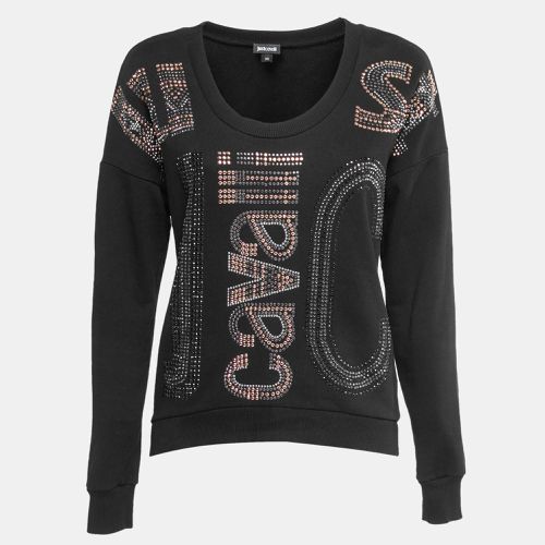 Logo Embellished Cotton Crew Neck Sweatshirt - Just Cavalli - Modalova