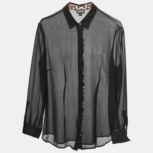 Chiffon Button Front Sheer Shirt Blouse M - Just Cavalli - Modalova