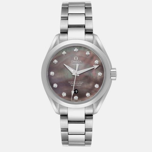 Mother Of Pearl Diamond Stainless Steel Aqua Terra 231.10.34.20.57.001 Automatic Women's Wristwatch 34 mm - Omega - Modalova