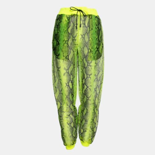 Neon Snake Print Tulle Rib Knit Trimmed Joggers M - Off-White - Modalova