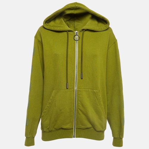 Arrow Print Cotton Zip-Up Hoodie XS - Off-White - Modalova