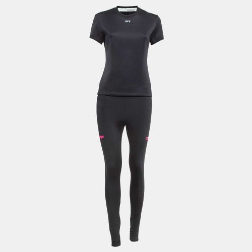 Jersey Active Wear T-shirt and Leggings Set S - Off-White - Modalova