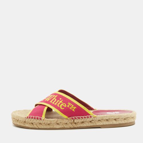 Yellow Canvas Crisscross Flat Slides Size 38 - Off-White - Modalova