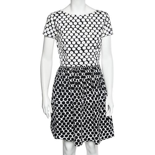 Monochrome Polka Dot Print Cotton Dress S - Oscar de la Renta - Modalova