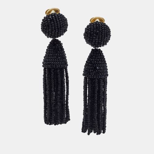 Beaded Short Tassel Clip On Earrings - Oscar de la Renta - Modalova